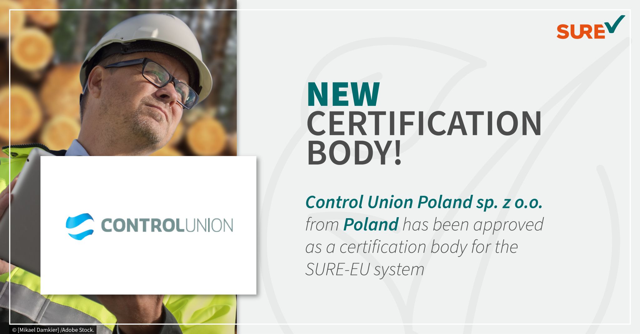 Control Union Poland akredytowaną jednostką certyfikującą w systemie SURE-EU.